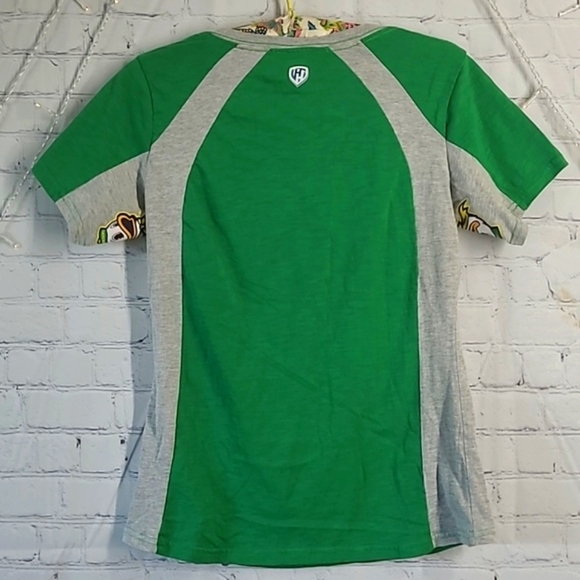 Oregon Ducks UO University Green Gray Yellow V-Neck Tee Tshirt Womens Sz Medium - Picture 10 of 14